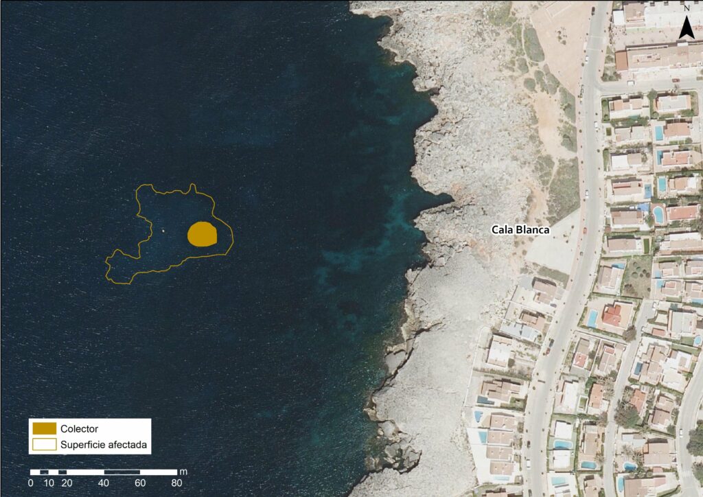 Map of Cala Blanca, Menorca, Balearic Island ARTEMIS 