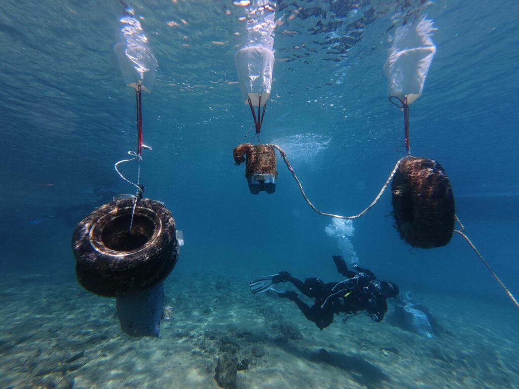 Seabed cleanup operations in Atzikiari Bay