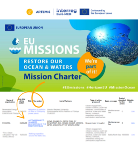 ARTEMIS received recognition as a relevant action under the European Union's "Restore Our Ocean and Waters" mission.