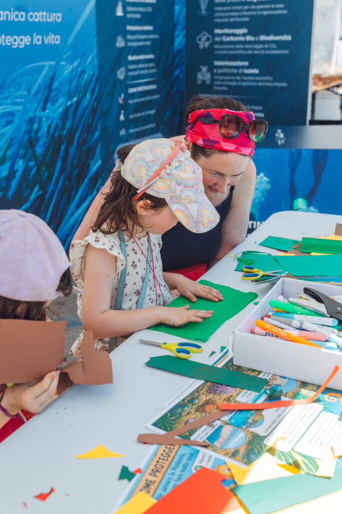 Children doing a lab at the ARTEMIS Village