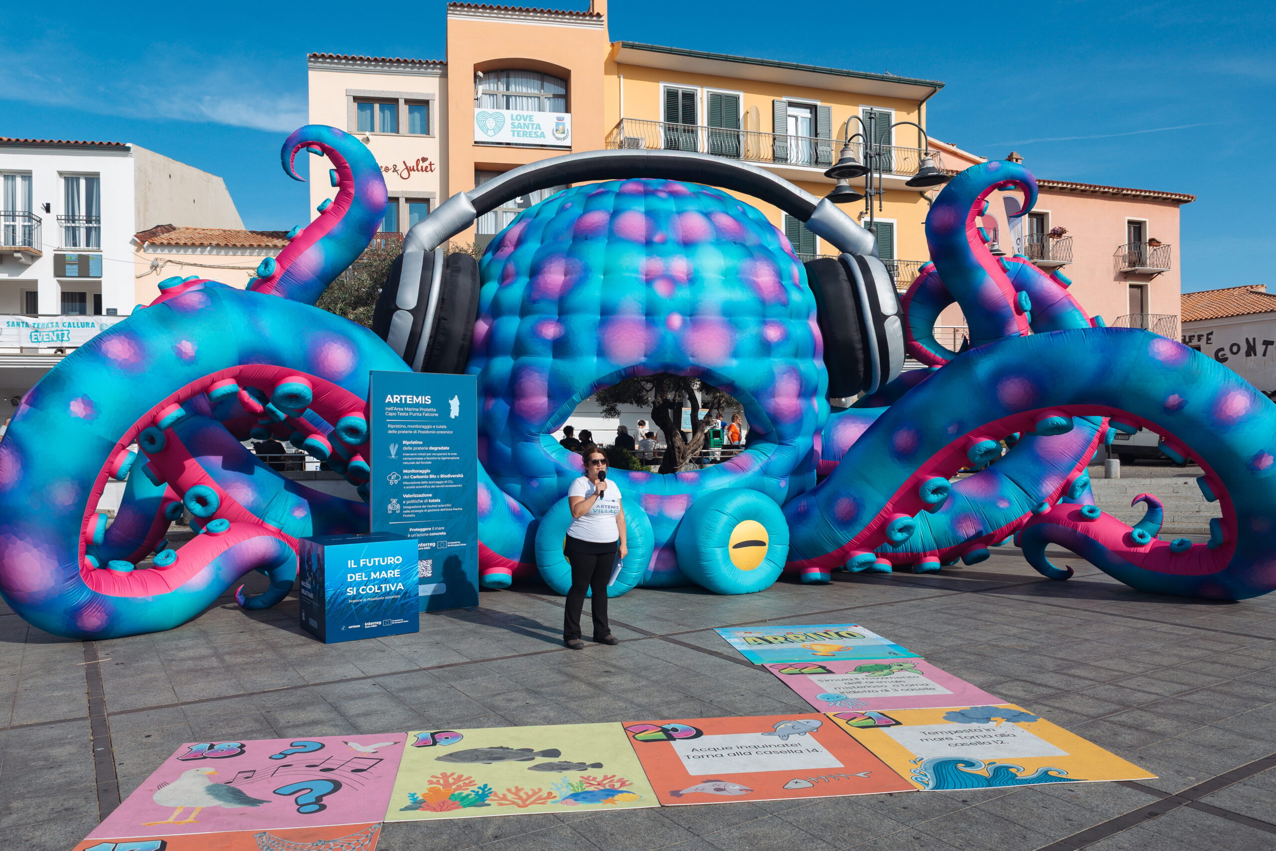A giant octopus at the ARTEMIS Village